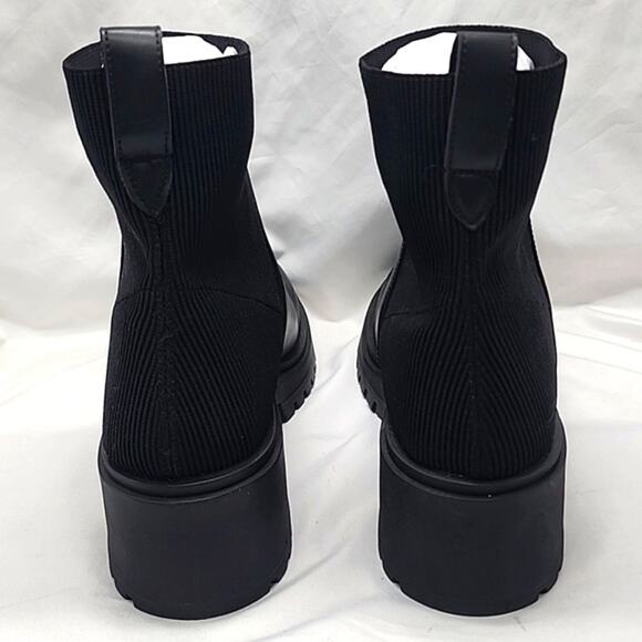 🚨NEW🚨STEVE MADDEN🚨 HOLLEY BLACK ANKLE CHUNKY CHELSEA BOOT LADIES 12 NWOB - Picture 8 of 16